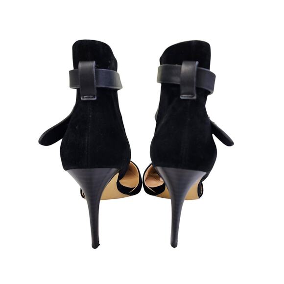Joes Jeans Womens Laney Heels Size 7 Black Suede Leather Ankle Wrap Classic Sexy - Picture 7 of 9